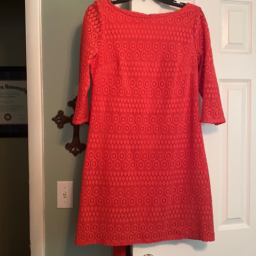 Coral Size 8 Jessica Howard Crochet Dress